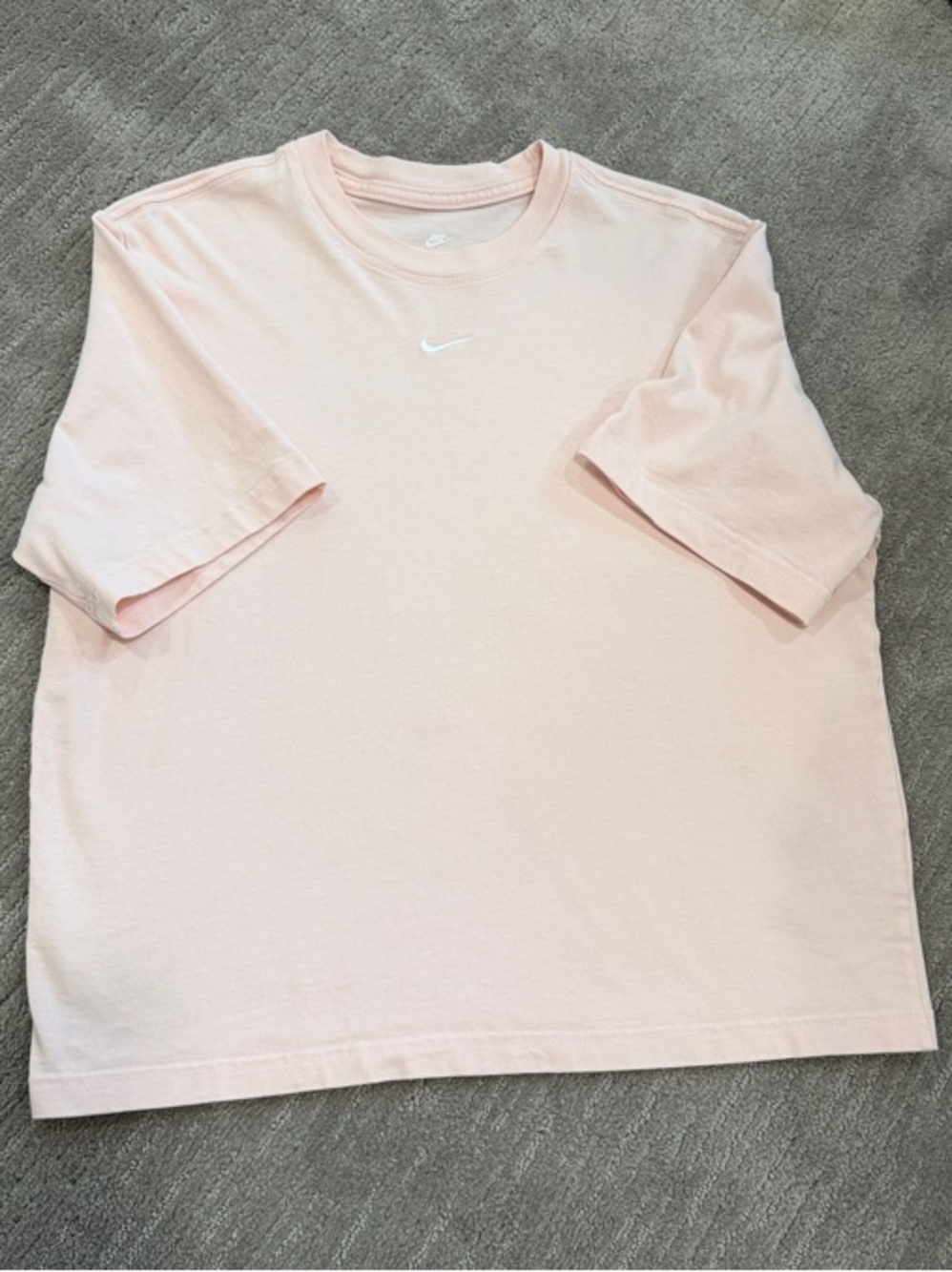 Nike Light Pink Crewneck T‑Shirt with White Swoosh